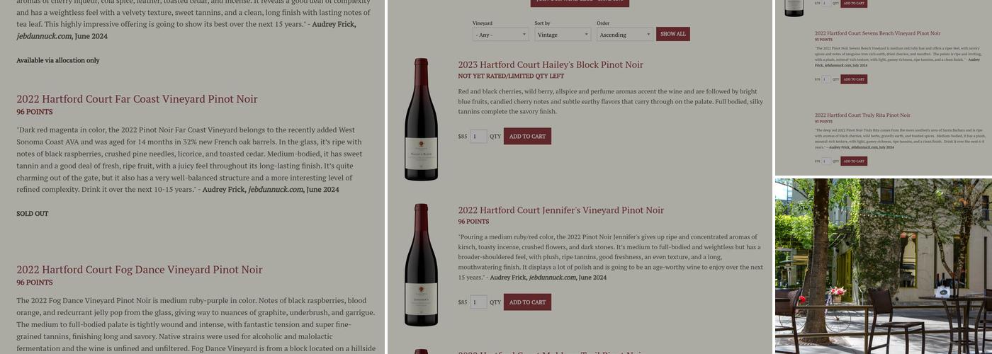 Hartford Family Winery Menu