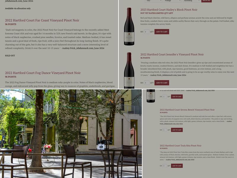 Hartford Family Winery Menu