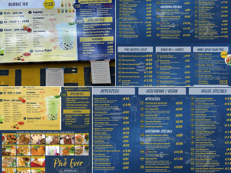 Pho Ever Cafe Menu