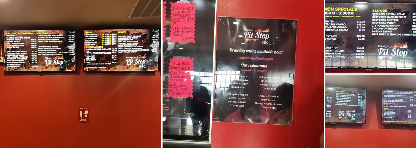 Chicago Pit Stop BBQ Menu