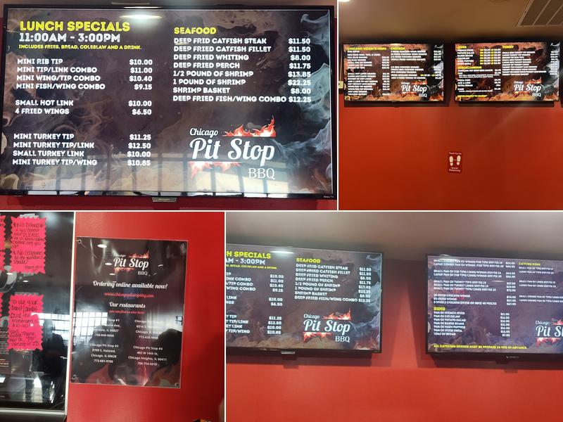 Chicago Pit Stop BBQ Menu