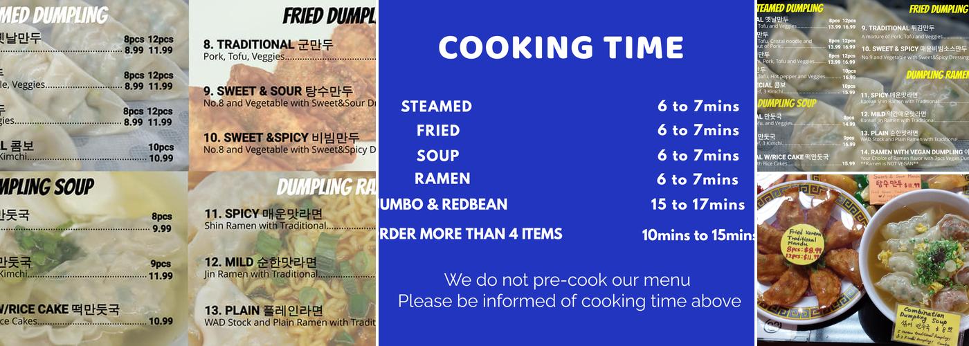 What A Dumpling Menu