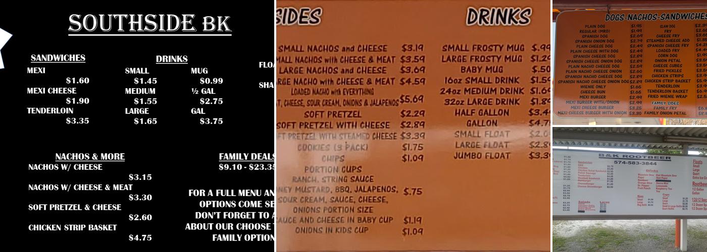 Southside B&K Menu