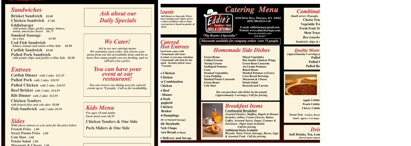Eddie's Southern Style BBQ & Catering Menu