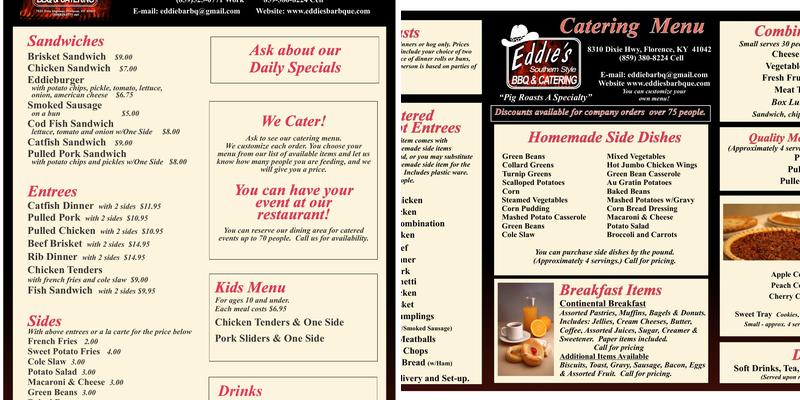 Eddie's Southern Style BBQ & Catering Menu