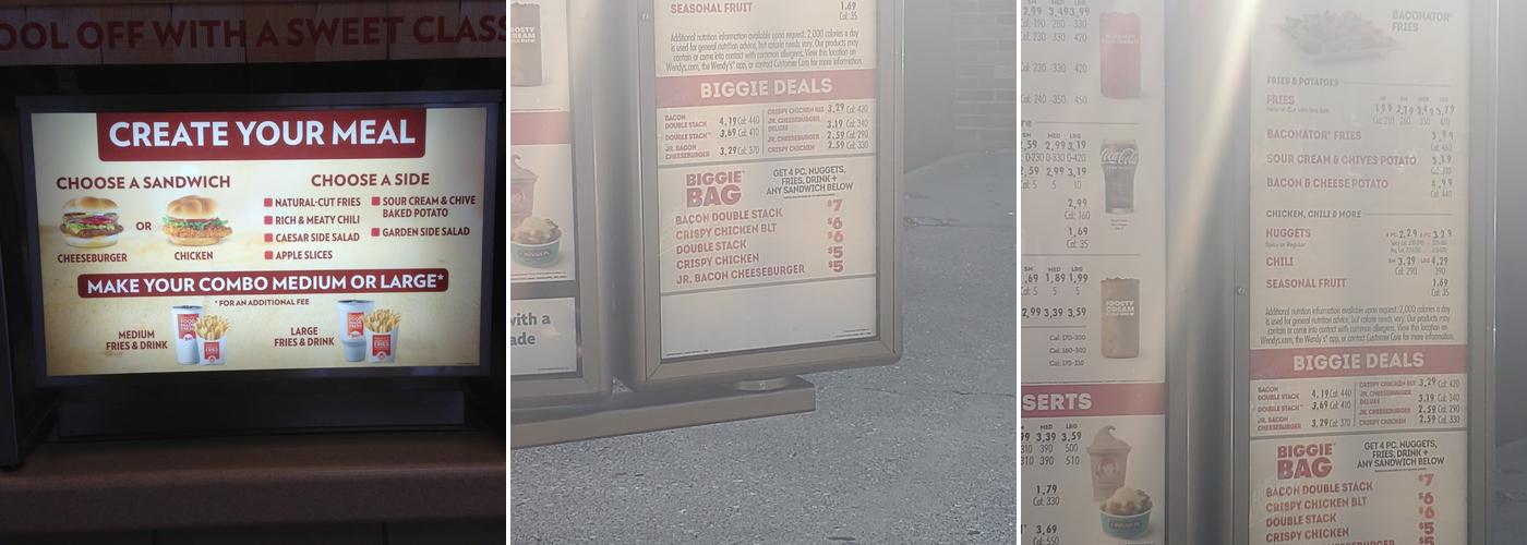 Wendy's Menu