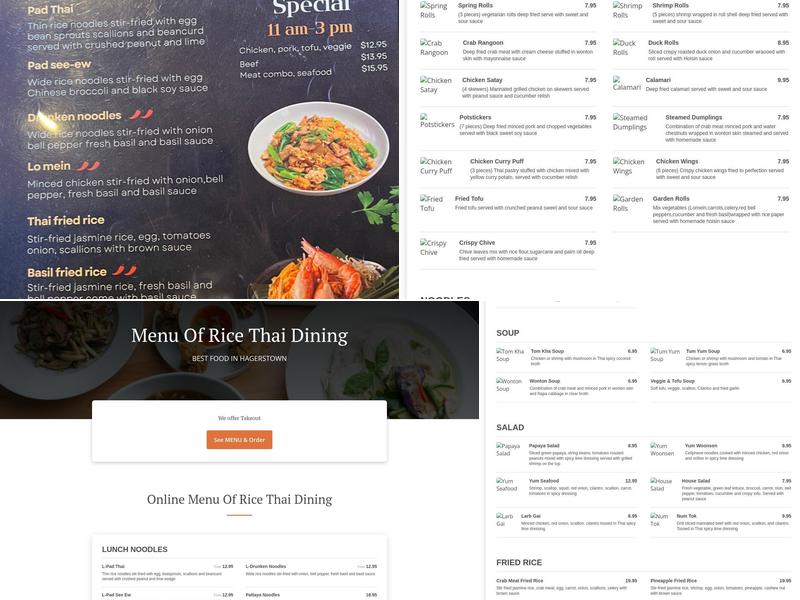 Rice Thai Dining Menu