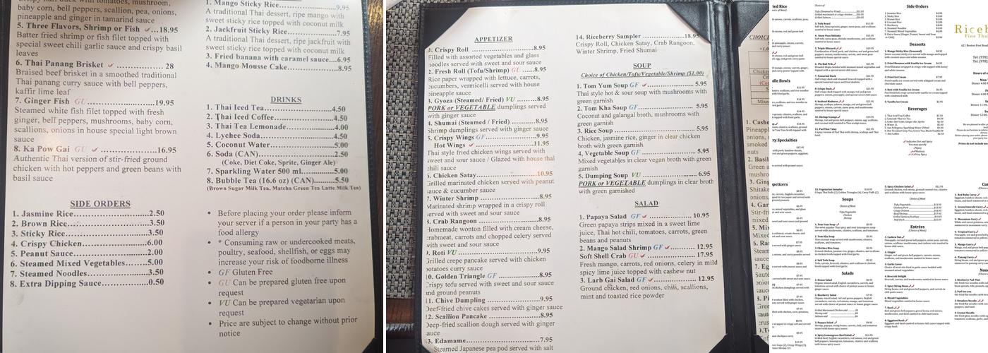 Riceberry Menu