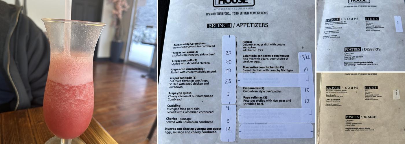 The Latin House Menu