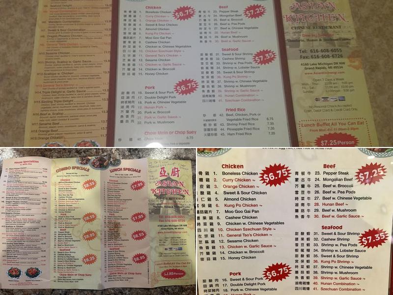 Asian Kitchen Menu