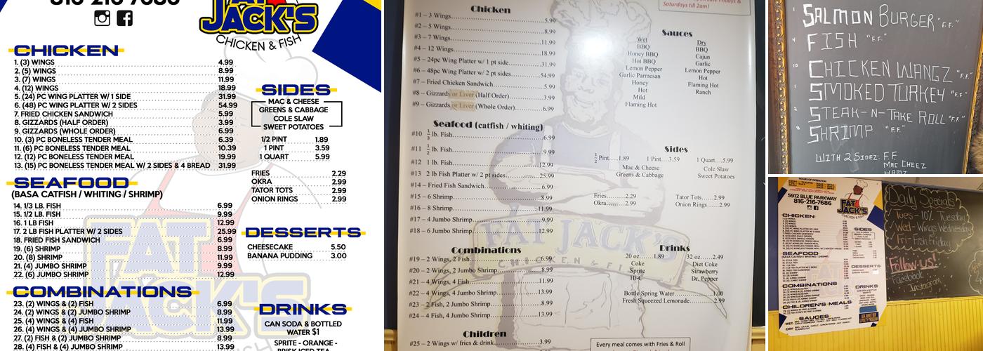 Fat Jack's Chicken, Fish & More Menu