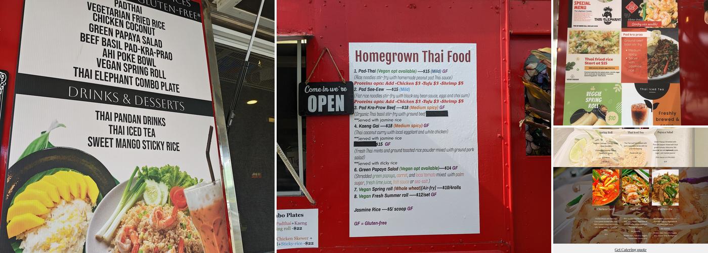 Thai Elephant Menu