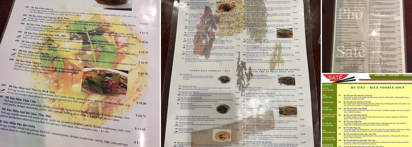 Pho Sate Menu