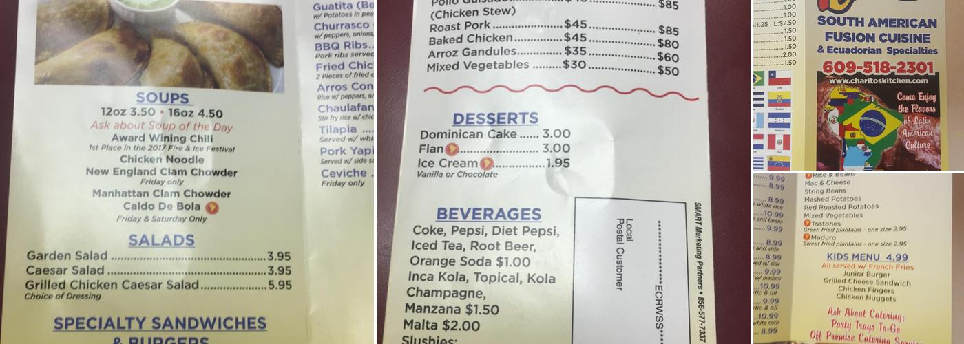 Charito's kitchen Menu