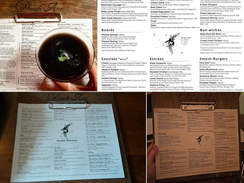 Death Ave Menu