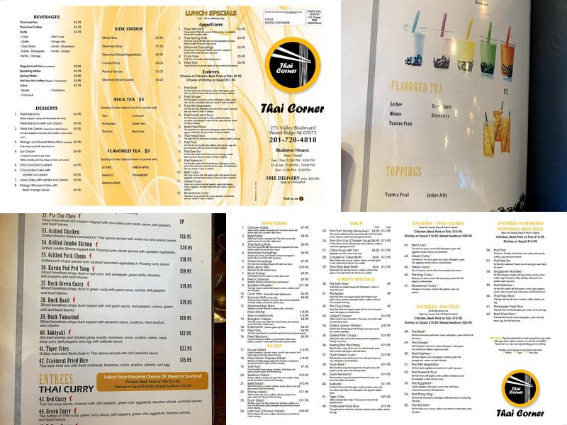 Thai Corner Menu