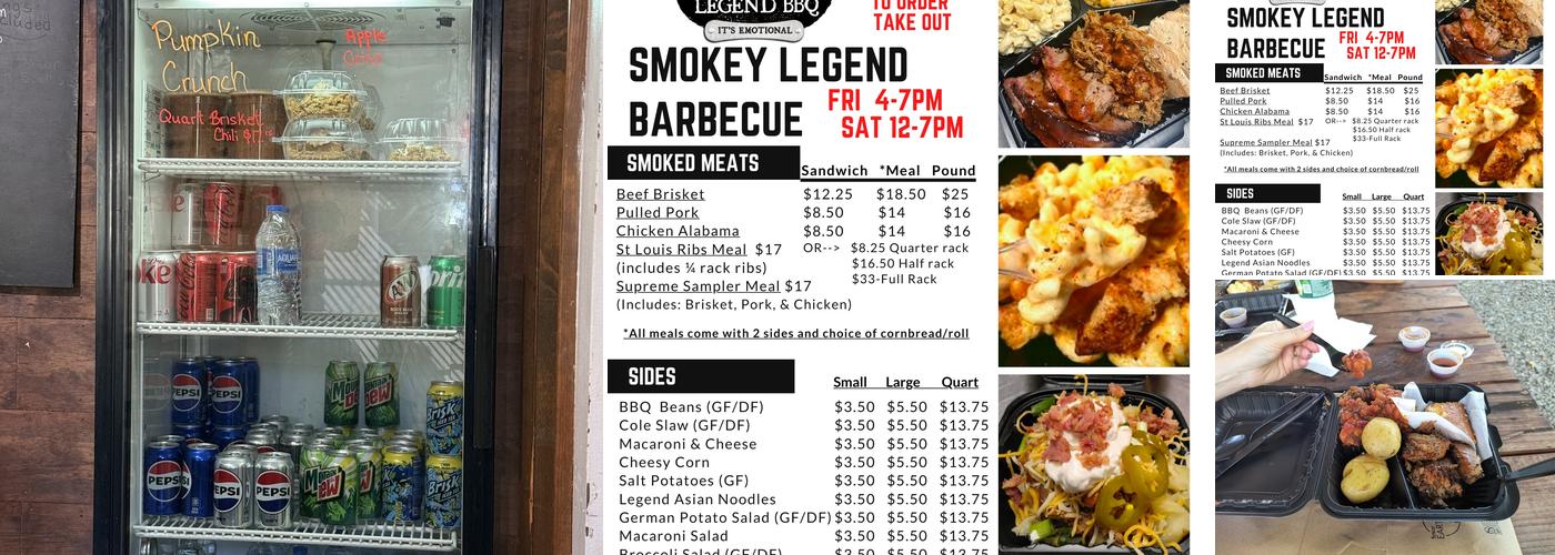 Smokey Legend Barbecue Menu