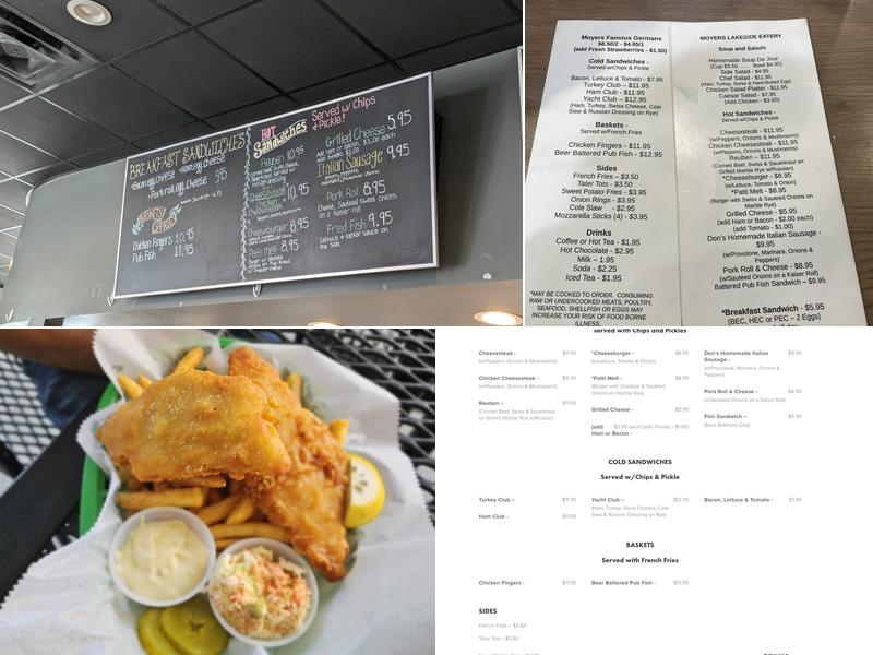 Moyers Lakeside Eatery Menu