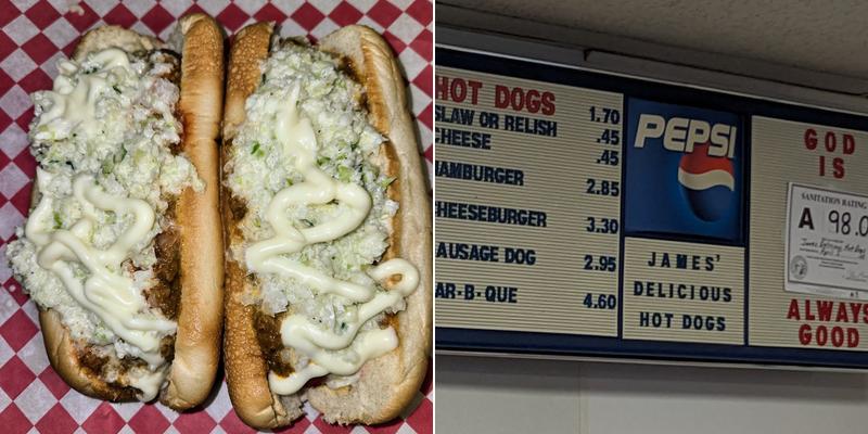 Rudy's/James' Delicious Hotdogs Menu