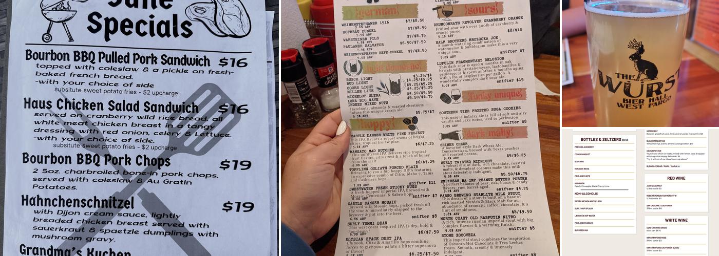 Würst Bier Hall Menu
