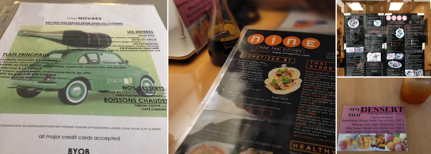 Ninethai kitchen Menu