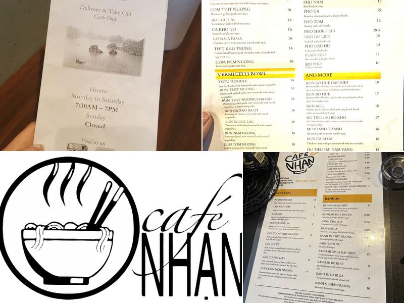 Café Nhan Menu