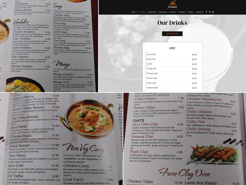 CurryLand Menu
