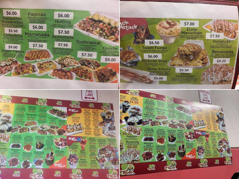 Snack Attack Menu