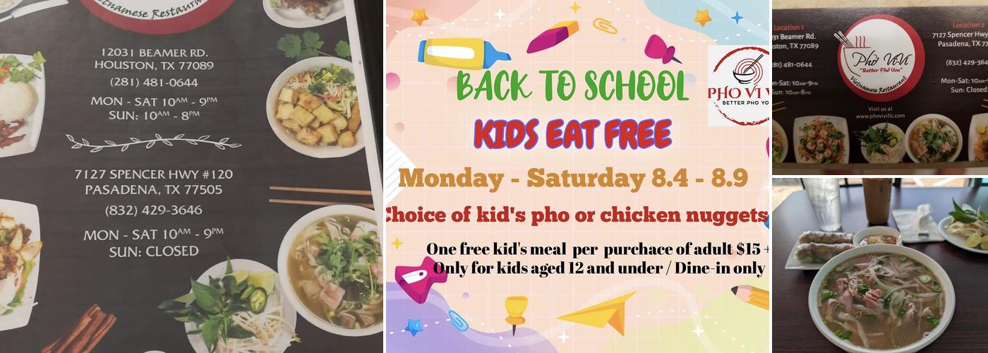 Pho Vi-Vi Pasadena Menu