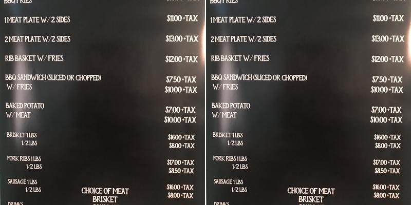 Adolph’s BBQ Menu