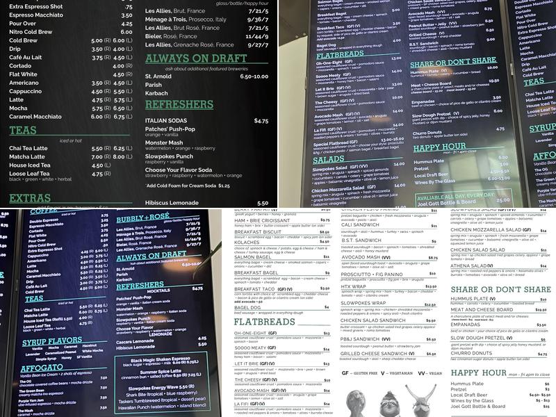 Slowpokes Menu