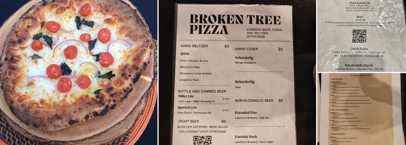 Broken Tree Pizza Menu