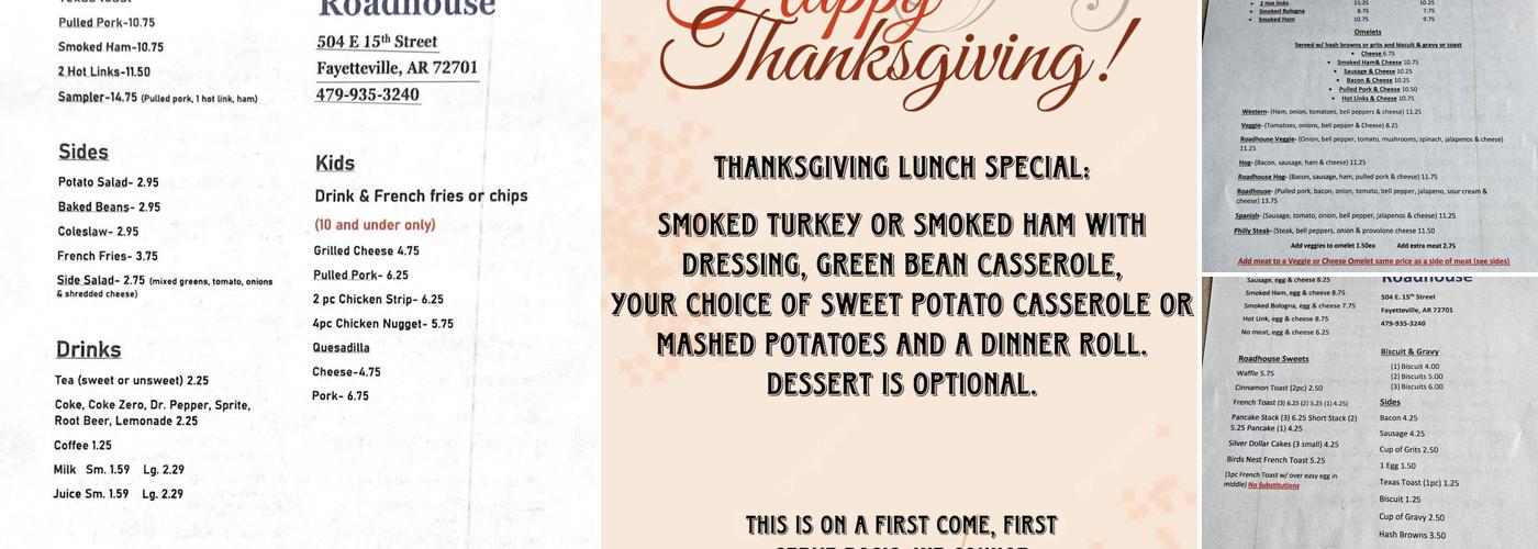 Ronda's Roadhouse Menu