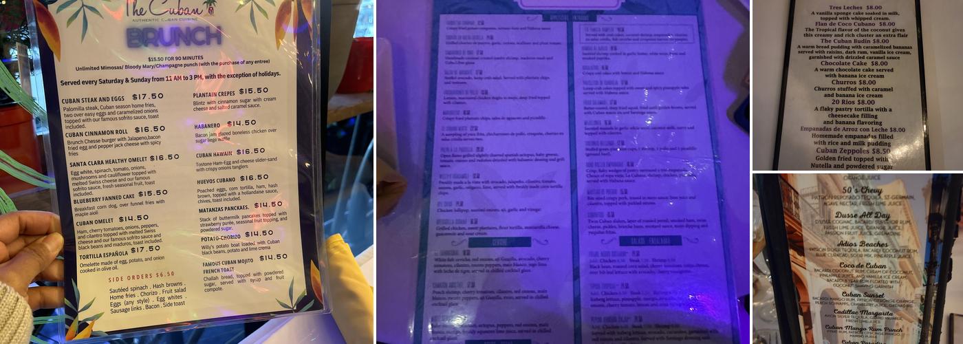The Cuban Menu