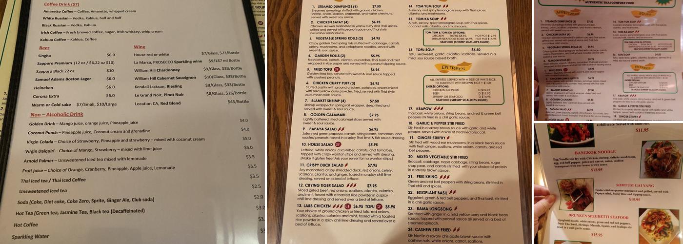 Thai Kitchen Menu