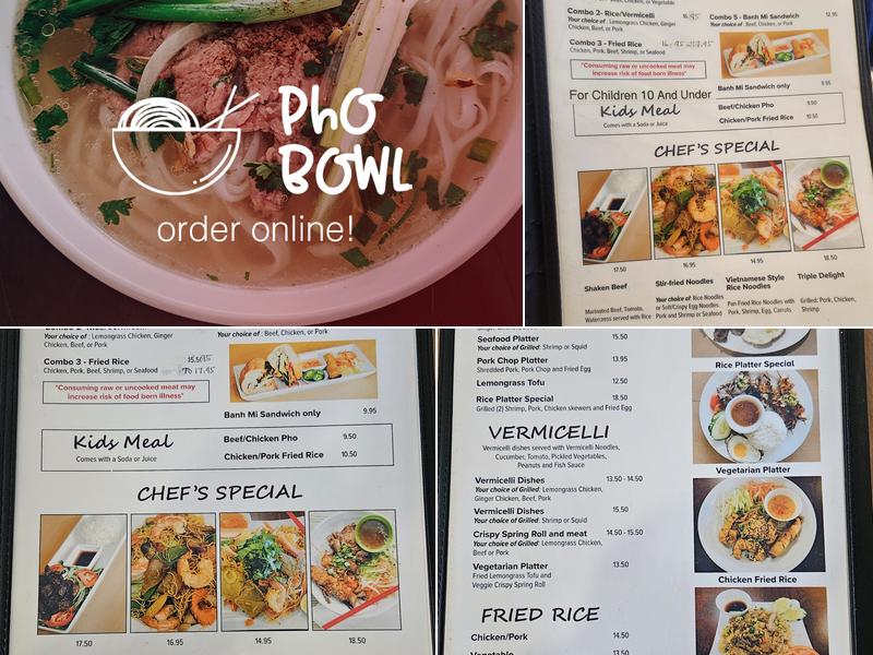 Pho Bowl Menu