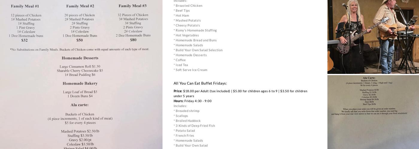 Romy's Nitingale Menu