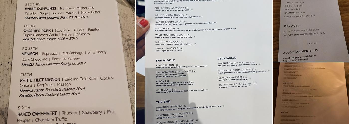 Cork & Flame Menu