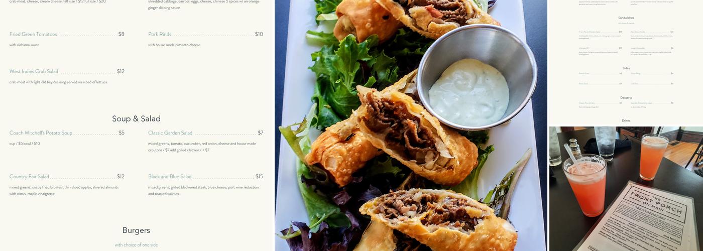 The Front Porch On Main Menu