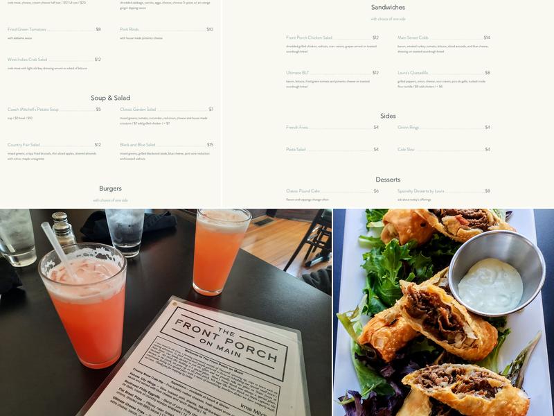 The Front Porch On Main Menu