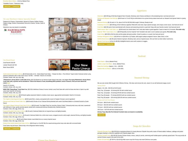 Capt'n Chucky's Crab Cake Co, Flourtown Menu