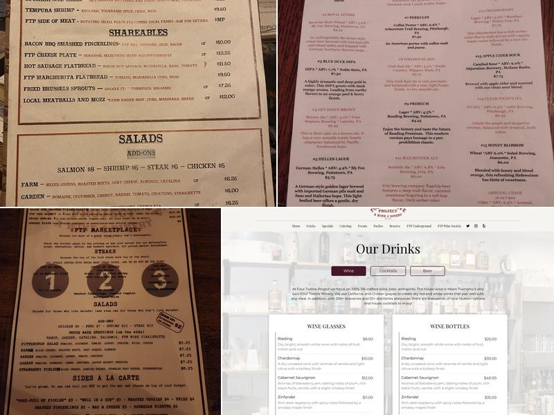 Four Twelve Project Menu