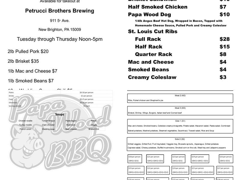 Papa Wood BBQ Menu