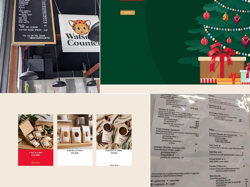 Watson's Counter Menu