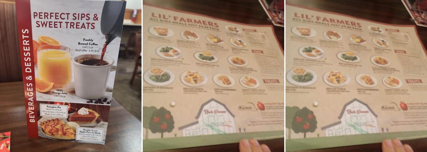 Bob Evans Menu