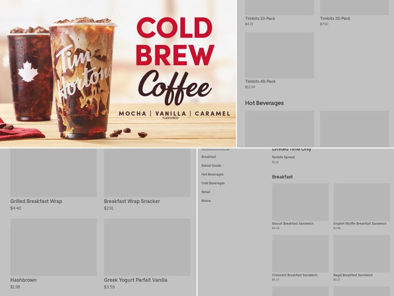 Tim Hortons Menu