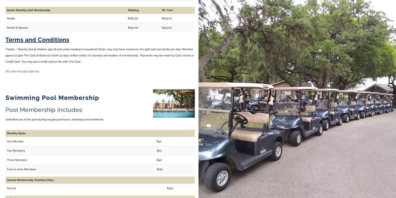 The Club at Rebecca Creek Menu