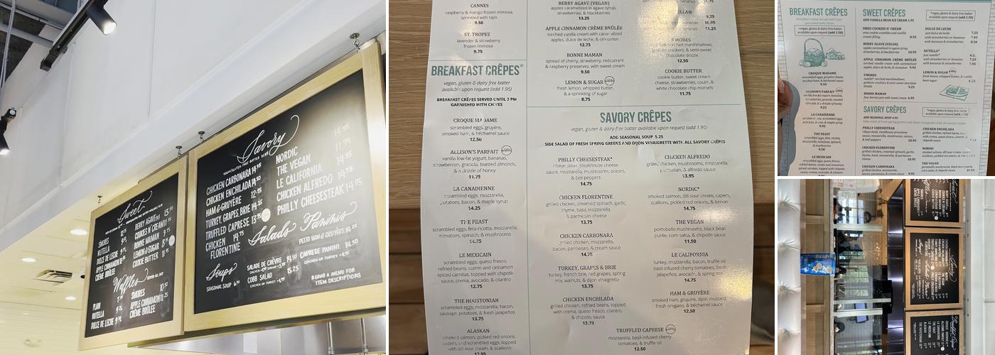 Sweet Paris Creperie & Cafe Menu
