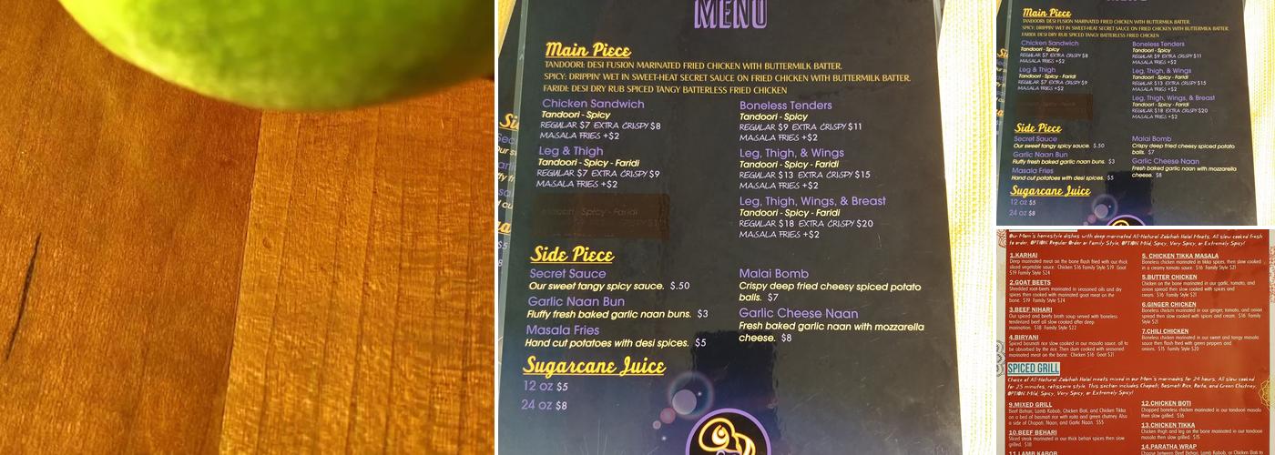 Shani’s Secret Chicken Menu
