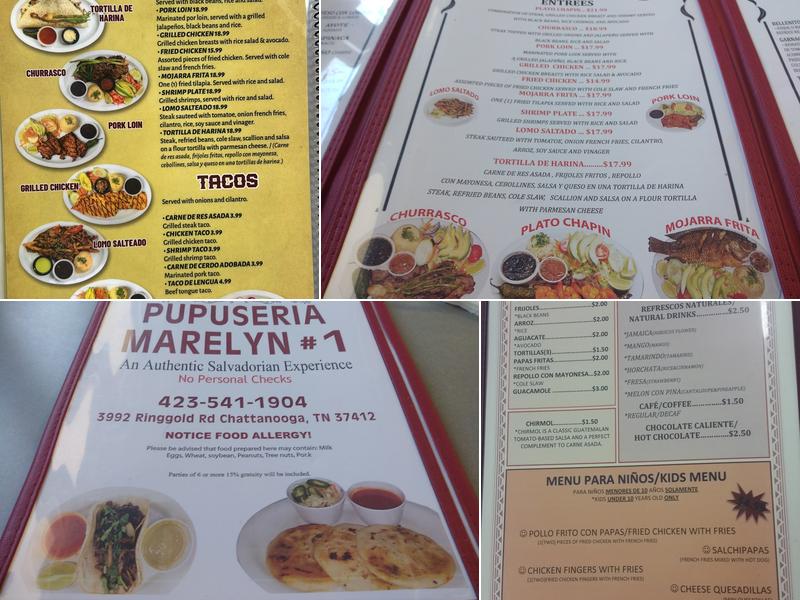 Pupuseria Marelyn Menu
